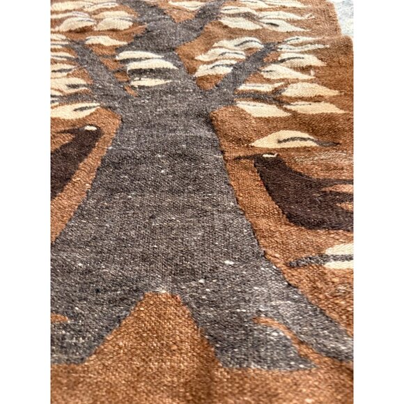 Vtg Hand Woven Egyptian Pictorial Tree of life  Kilim Rug Wool Tapestry  Art - Picture 7 of 11